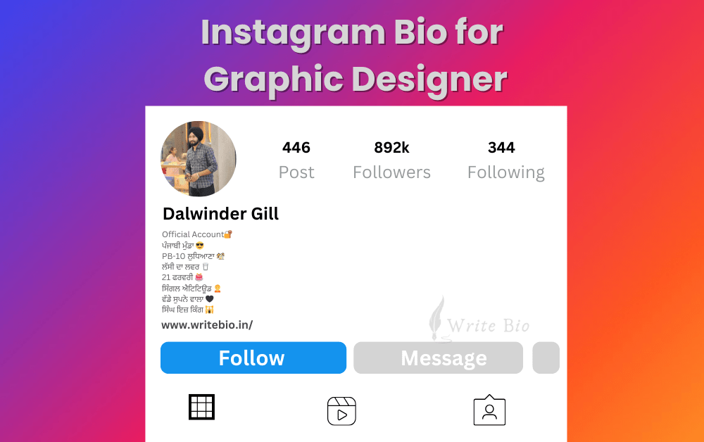 Instagram Bio for Graphic Designer