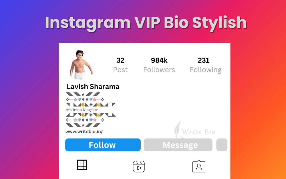 Instagram VIP Bio Stylish